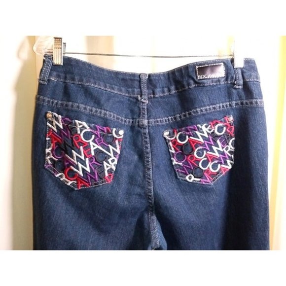 Rocawear Size 14 Embroidered Logo Pocket Jeans -MINOR WEAR - Picture 3 of 6